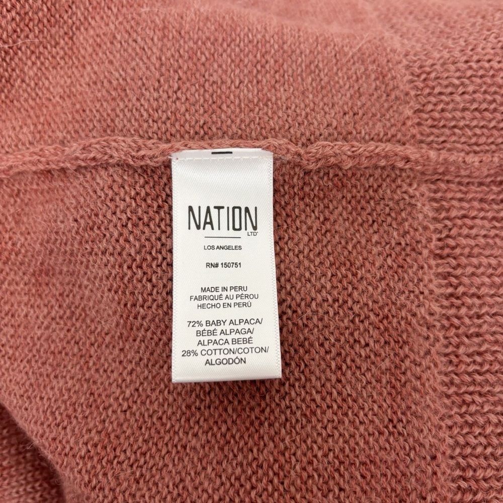 Nation LTD Baby Alpaca Knit Distressed Cardigan in Fig Size M - Picture 8 of 10